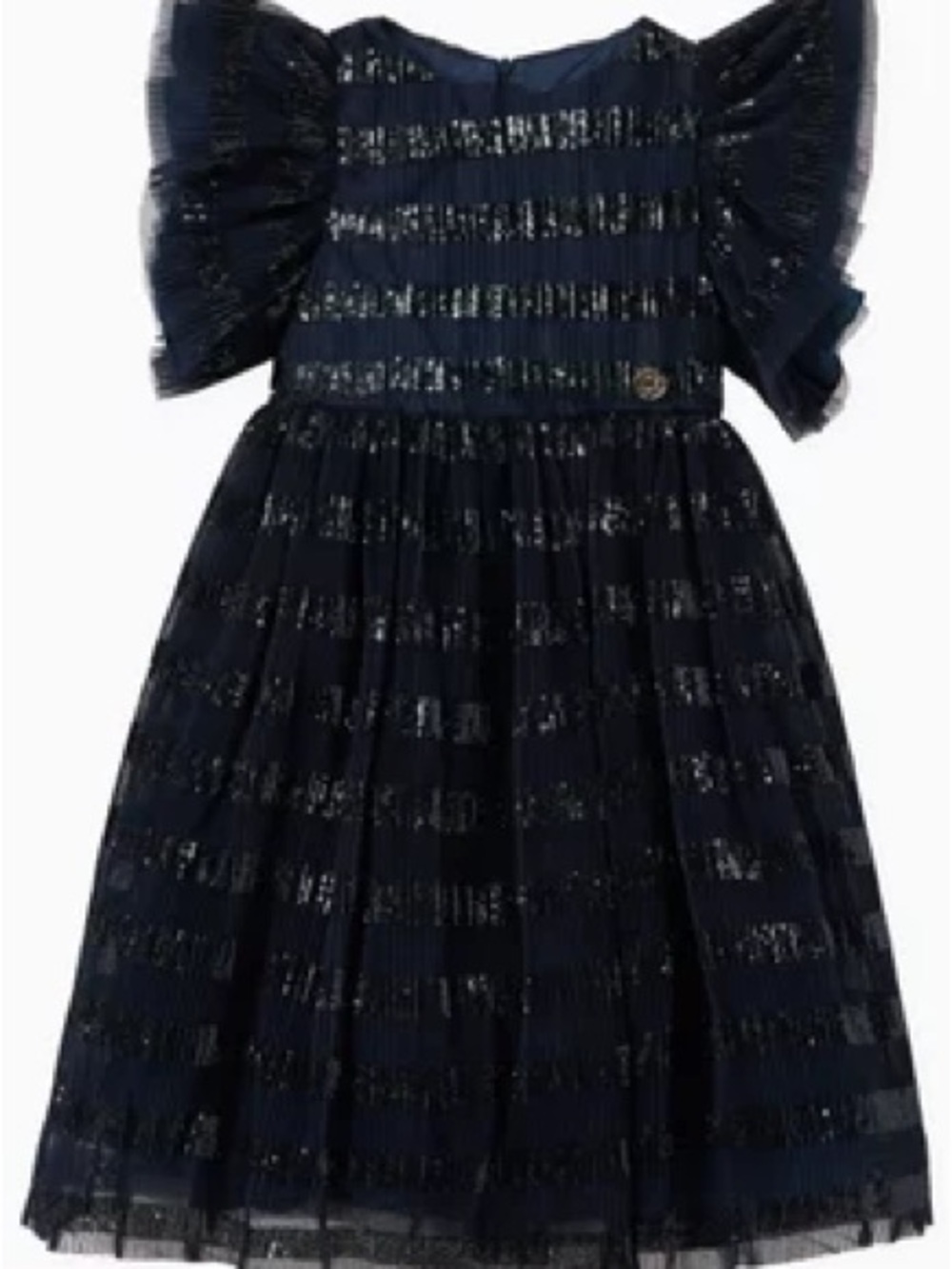 Elie Saab NWT Navy Sequin-Striped Party Dress Sz 14